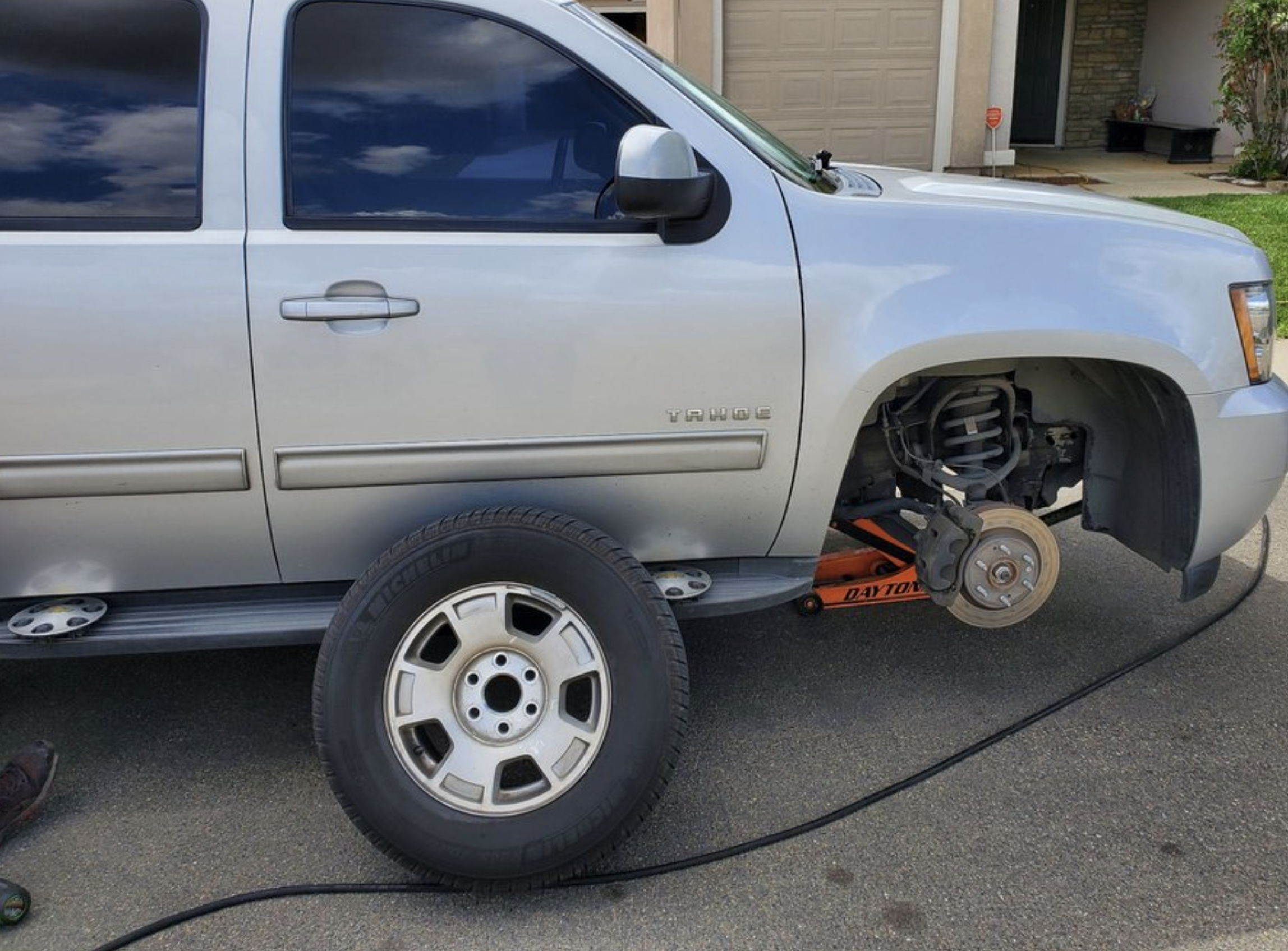 this image shows tire change in Oakland, CA